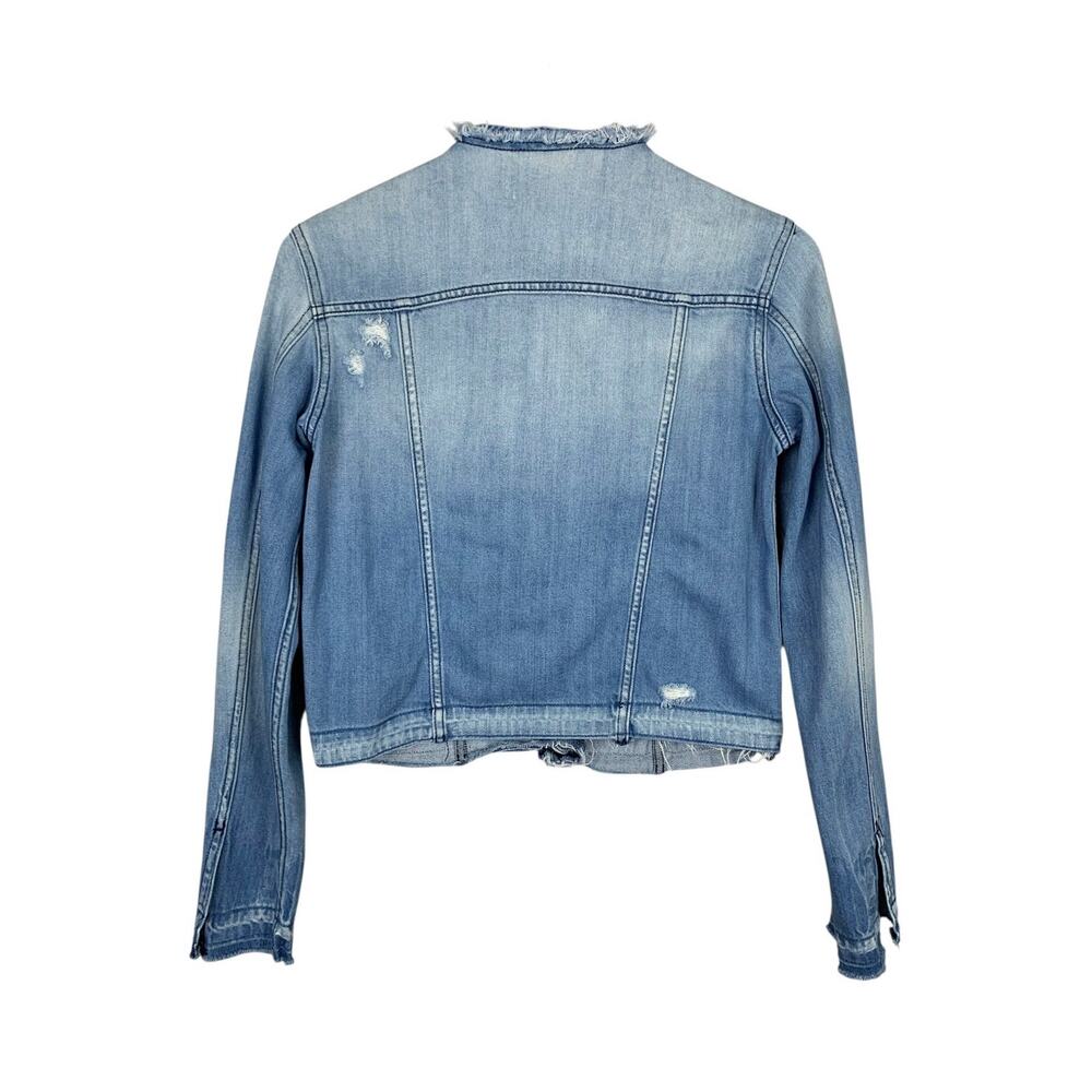 Hidden Jeans Zeppelin Destroyed Distressed Denim Trucker Jacket Blue Women's S - Picture 4 of 8